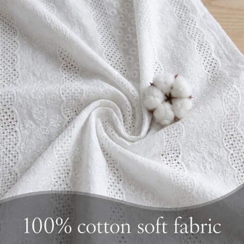 ARTMAGIC French Ruffled Cotton Tablecloth with Lace Decorative - size: 120" x 60" (Rectangular)
