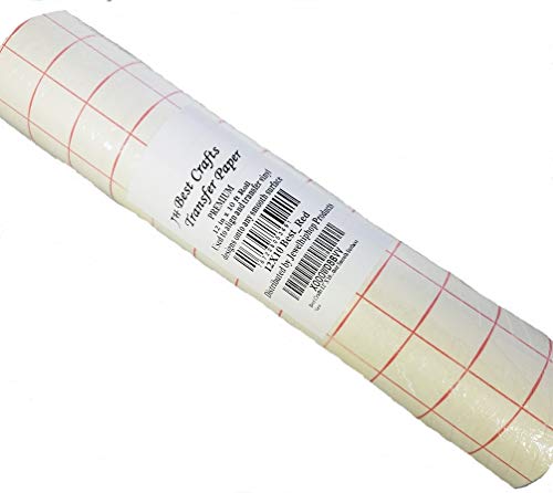 Jh-Best Crafts12 X 10' Feet Roll Transfer Paper w/Grid- Perfect Alignment of Cameo or Cricut Self Adhesive Vinyl for Decals, Signs, Walls, Windows and Other Smooth Surfaces