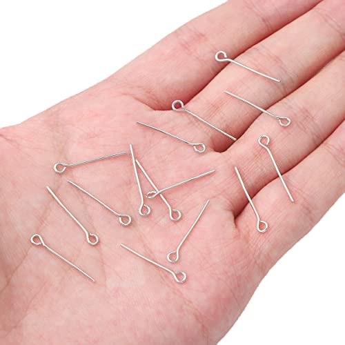 BEADIA Platinum Plated Open Eye Pins Non Tarnish 20mm 200pcs for Jewelry Making Findings - color: Open Eye Pins Platinum, size: 20x0.7mm
