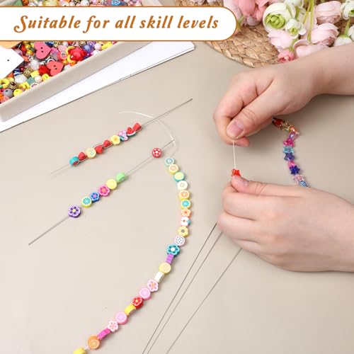 5 PCS Beading Needles for Jewelry Making, 6.7 Inches Bead Needle, 5 Thickness Styles Bead Spinner for Jewelry Making, Beaded Bracelets, Necklaces (0.4|0.5|0.6|0.7|0.8mm)