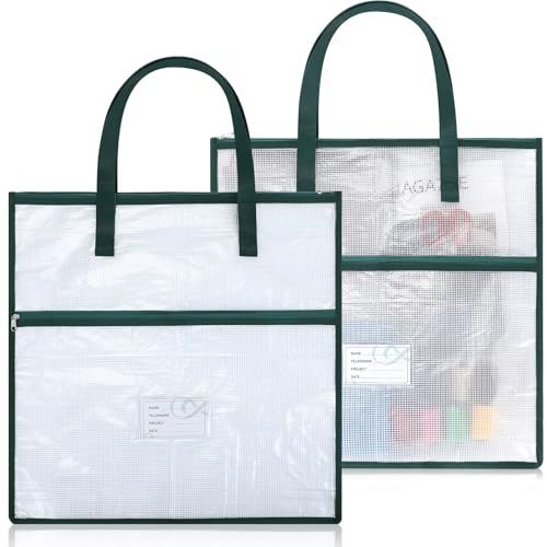 Feifeiya 2 Pack 17.7 Inch Sew Project Bag Needlepoint Project Bag Quilting Embroidery Craft Organizer Storage Bags with Handle and Pocket Zippered with Tools for Art Craft Knitting Quilting Stitching - size: 17.7 Inch