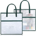 Feifeiya 2 Pack 17.7 Inch Sew Project Bag Needlepoint Project Bag Quilting Embroidery Craft Organizer Storage Bags with Handle and Pocket Zippered with Tools for Art Craft Knitting Quilting Stitching - size: 17.7 Inch