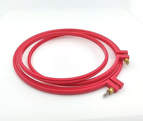 Maker Susan Plastic Embroidery Hoop, Hello Series Cross Stitch Hoops for Beginners, Punch Needle Hoop, Embroidery Frames for Sewing, Needlework, Embroidery Projects (Red, 2 Pcs Set) - style: Red