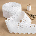 Eyelet Lace Trim 7 Yards White Cotton Lace Ribbon Embroidery Embroidery Scalloped Lace for Sewing, Baby Clothes, Pets Clothes… - color: 2#