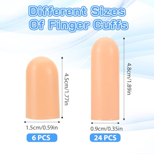 30 Pcs Gel Finger Cots, Reusable Silicone Finger Protectors
