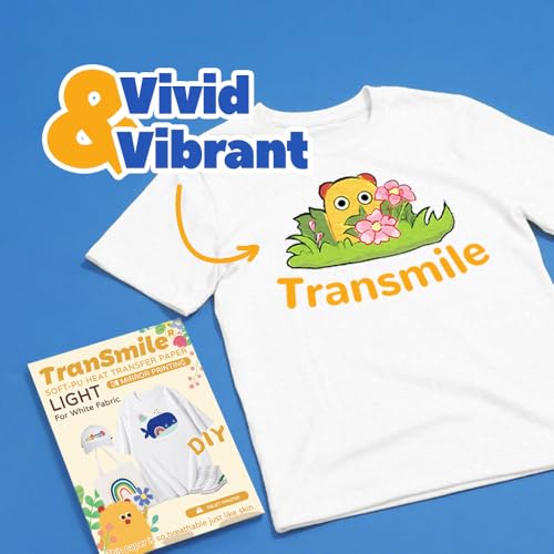 TranSmile Heat Transfer Paper for White Fabric, 8.5 x 11 In, 10 Sheets - color: White, size: 10 Sheets