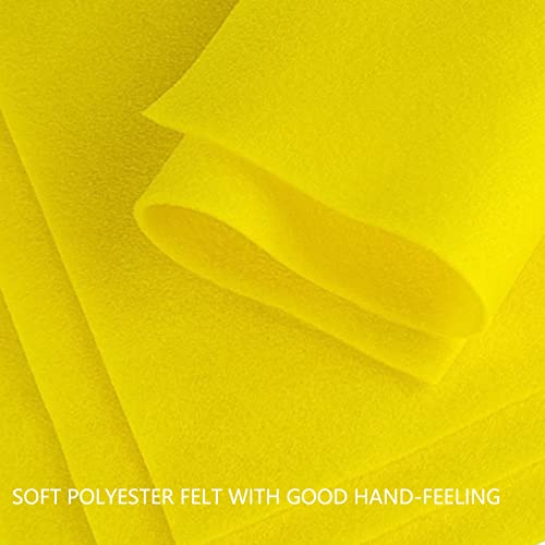 Jtnohx Color Felt Fabric Soft Felt Sheets for Crafts Light Yellow 20Pcs - color: Light Yellow