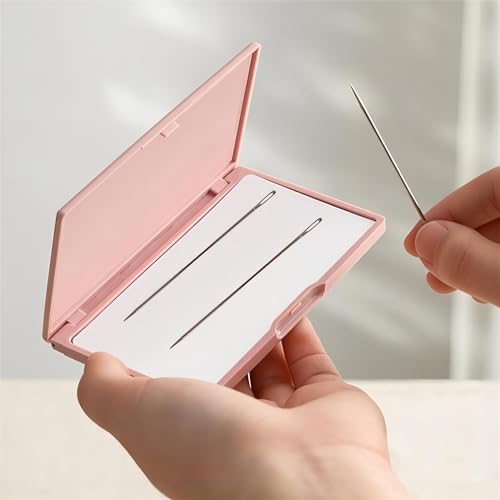 Magnetic Needle Storage Case, Portable Knitting Pin Holder, Magnetic Manual DIY Sewing Stitching Pin Organizer Box (Pink) - color: Pink