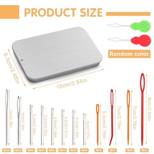UOOU 68 Pcs Yarn Needle Large Eye, 8 Sizes Blunt Tapestry Needles