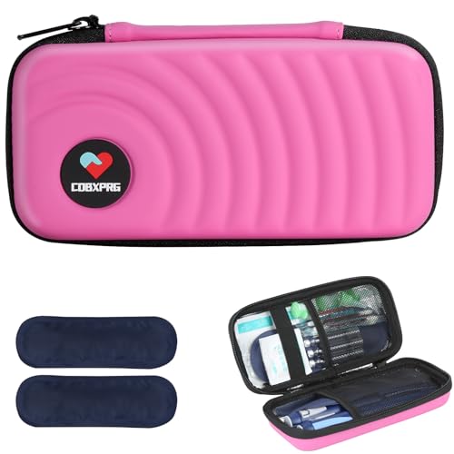 CDBXPRG Insulin Cooler Travel Case, 2 Ice Pack TSA Approved Pink - color: Pink