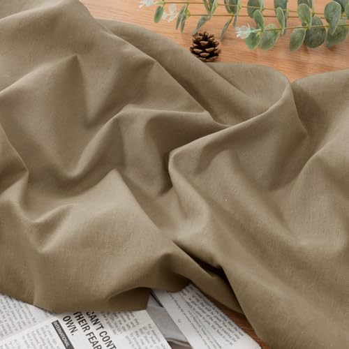 NSGZ Natural Linen Cotton Fabric 1 Yard 61" Wide, Linen Cotton Blend - color: Natural, size: 1 Yard