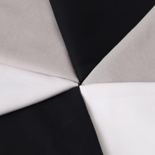 6 Pcs 18 x 21 Inches Cotton Fabric Precut Quilting Fabric Bundles Solid Colors Quilt Material for DIY Craft Sewing Embroidery (Grey White Black) - color: Grey White Black
