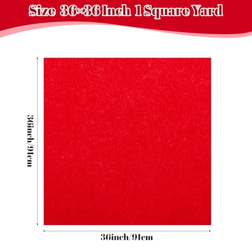 Felt Fabric 36" X 36"(1 Square Yard) (Red) - color: Red, size: 36" X 36"
