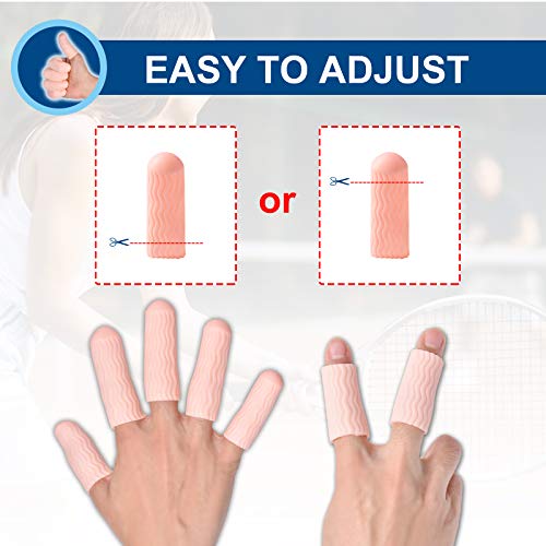 Pnrskter Gel Finger Cots, Finger Protector Support (14 PCS, Breathable) - color: Beige