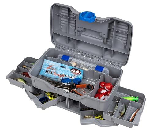 Flambeau Outdoors NextGen 4/0 Tackle Box, 4 Pivot Trays, 25-Piece Kit, Gray - size: Medium - With Tackle Kit - Light Gray