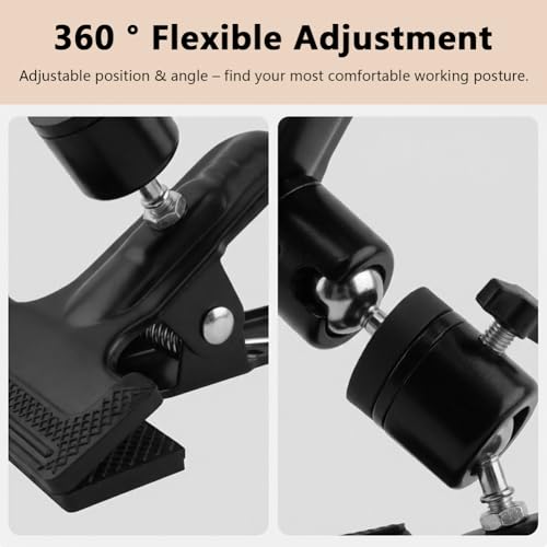 Portable Embroidery Hoop Stand Holder, 360° Adjustable Rotating Desktop Stand, Hands-Free and Space-Saving for Embroidery and Craft Projects