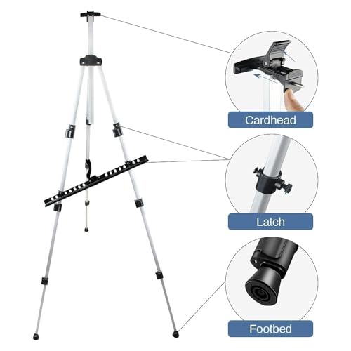 RRFTOK Silver 2 Pack 17-66 Inch Art Easel Stand for Painting and Sign - style: 66S 2pack