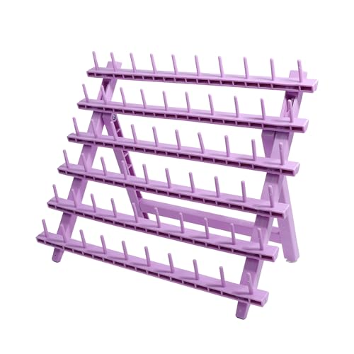 Laflare Braid Rack 60 Spools, PP Braiding Hair Stand, Thread Rack, Sewing Organizer, Quilting, Embroidery - Versatile Extension Holder (Purple) - color: 3. Purple
