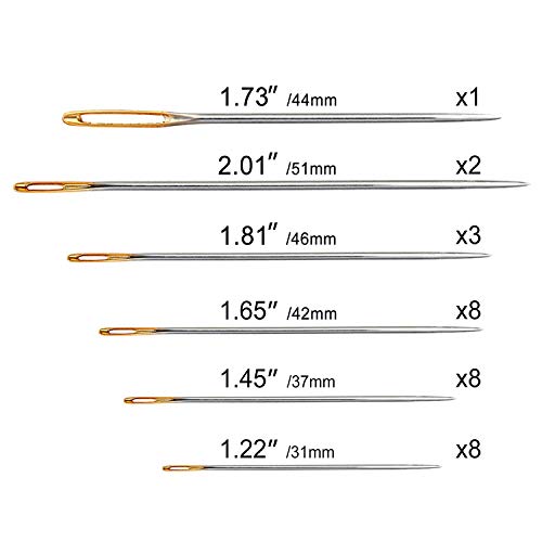 30 Pieces Gourd Shaped Needle Threaders and 30-Count Assorted Sewing Needles, Plastic Wire Loop DIY Needle Threader Hand Machine Sewing Tool and Sewing Needles for Handsewing with Clear Box - size: size 1