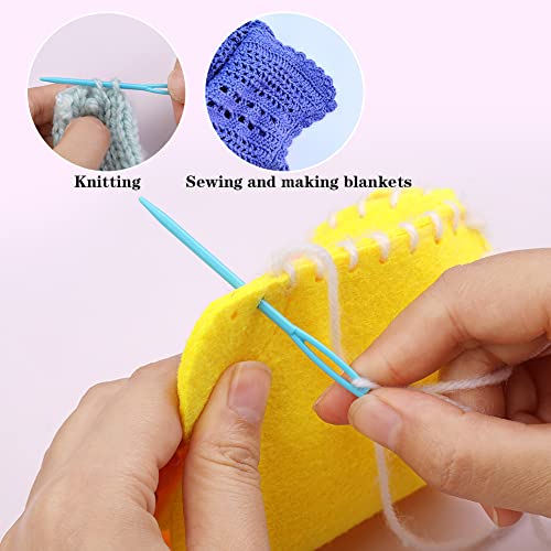 LUNARM 50PCS Plastic Sewing Needles Large Eye Sewing Needles for Yarn - size: 2.76 inches