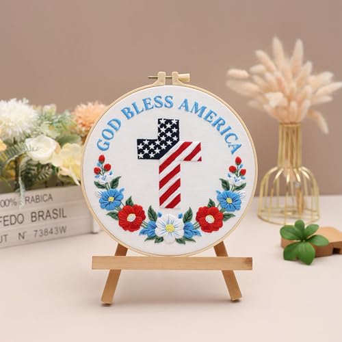 Louise Maelys Christian Cross Embroidery Kit for Beginners DIY Set - color: Cross
