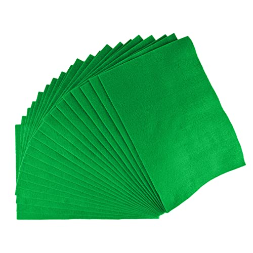 Jtnohx Color Felt Fabric Soft Felt Sheets for Crafts Green 20Pcs 8"x12" - color: Green