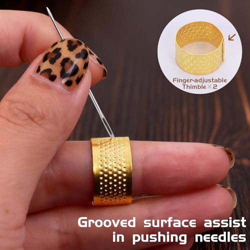 34pcs Big Eye Stainless Steel Sewing Needles Set,Steel Sewing Needle Large Eye Threaders for Hand Sewing Kit