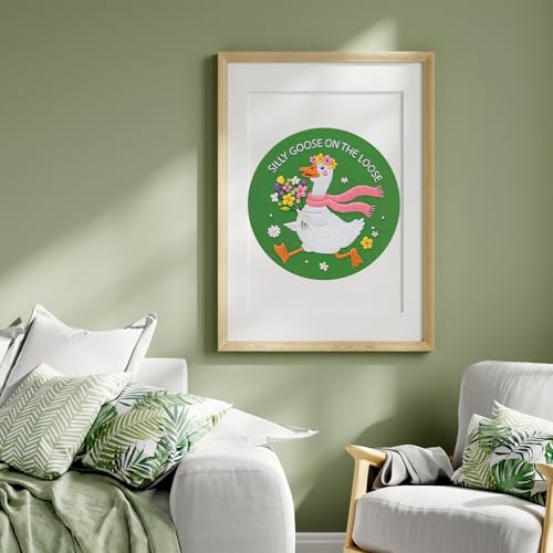 Louise Maelys Silly Goose Embroidery Kit for Beginners, Floral DIY Craft - color: Silly Goose