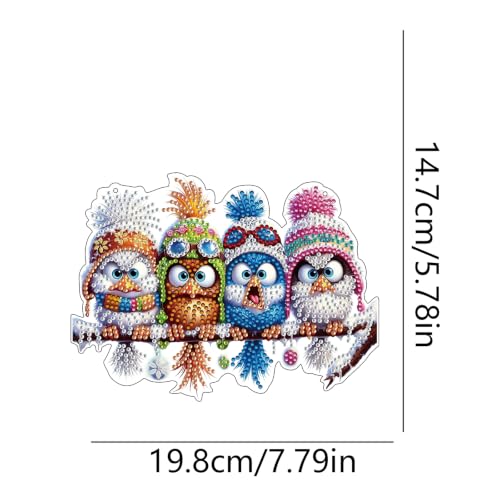 STGLCR Diamonds Art kit for Adult,Birds Pendant Diamonds Painting Art Kit,7.79x5.78inch Acrylic Diamonds Painting Board Kit Ornament, Special Crystal Diamond Hanging Ornament - color: Birds