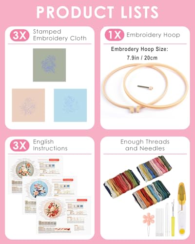 TINDTOP Embroidery Kit for Adult, Parrot Embroidery Stitch Practice kit - color: Parrot