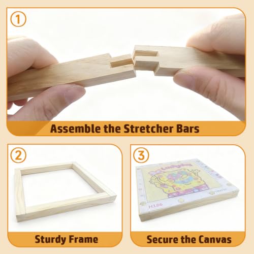 12PCS Needlepoint Stretcher Bars for Needlework 6"/7"/8" with 50 Thumb Tacks ,Wooden Canvas Stretcher Bars for Embroidery Stitch Frame Set Bundle（6"/7"/8"） - size: 6"/7"/8"