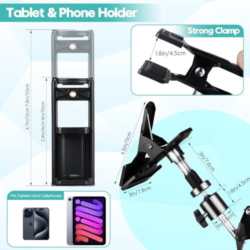 Embroidery Hoop Stand Adjustable Embroidery Stand Metal Embroidery Hoop Clamp Table Stand Suitable for Embroidery Hoops and Phone or Ipad(Black) - style: Black