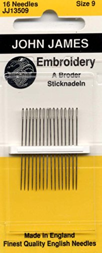 Colonial Needle John James Embroidery/Crewel Needles, Size 9