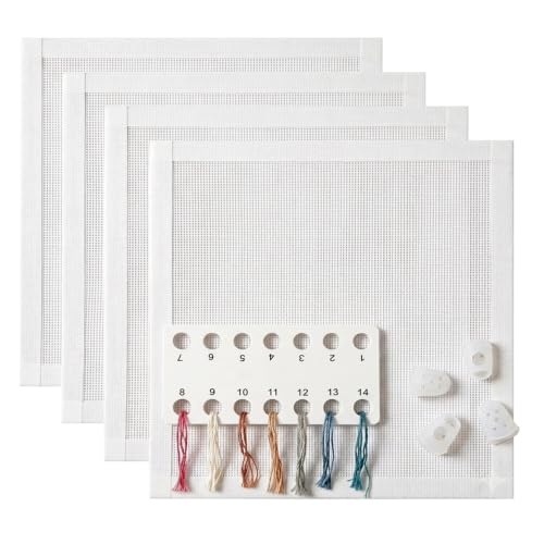 Needlepoint Canvas,18 Mesh Needlepoint Canvas,4 Pcs 8"x8" Taped Edges - size: 8" x 8"