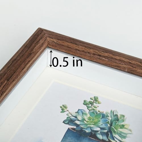 4X4 Wooden Picture Frame with 3x3 Mat, 4x4 Sqaure Picture Frame with Glass For Desktop Display - size: 4x4