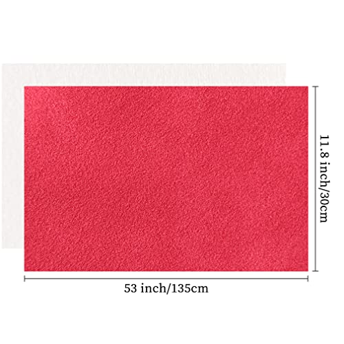 Red Soft Faux Suede Fabric 30x135cm Synthetic Faux Leather Frosted Leatherette for Sewing Crafts Bows Jewelry Making - color: Red