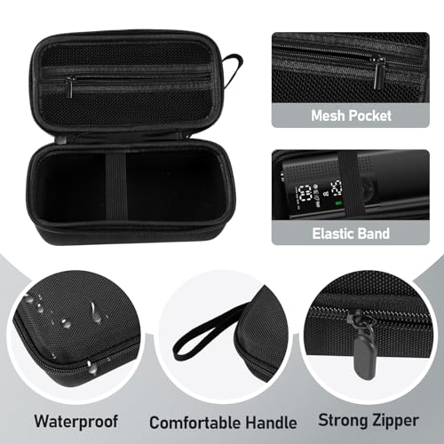 Case for Airmoto for MODARI Tire Inflator Portable Air Compressor Case,120 PSI Air Pump,Car Tire Pressure Gauge (120 150 PSI) Storage Bag, Air House, Connector and Accessories (Box Only)-(Black) - color: Black+black Zipper