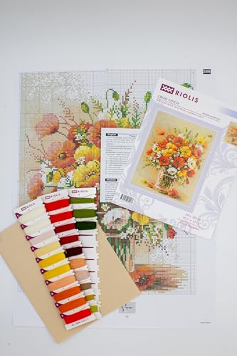 RIOLIS 2306 Field Poppies Counted Cross Stitch Kit 9.5 x 11.75 in - style: Field Poppies 2306