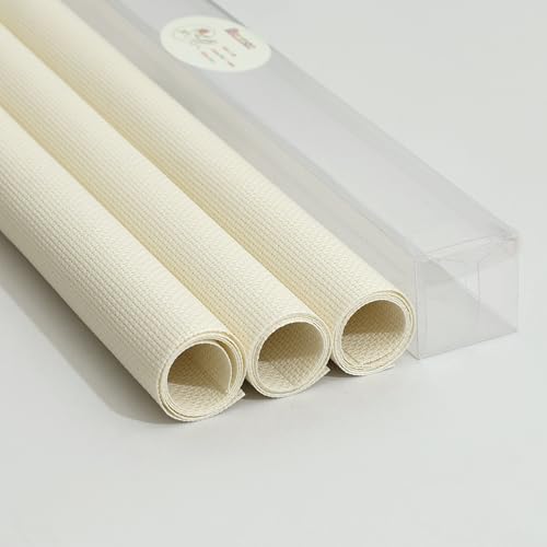 Aida Cloth 14 Count Cross Stitch Fabric,15×18inch,Rolled,3Pcs (14CT,Ivory) - color: Ivory, size: 14CT