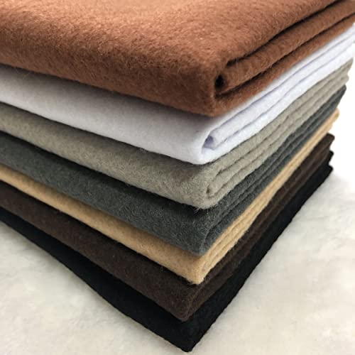 7pcs 18" X 18" 1.4mm Thick Soft Felt Nonwoven Fabric Sheet Pack DIY Craft Patchwork Sewing Square Assorted Colors (Brown Series) - color: Brown Series