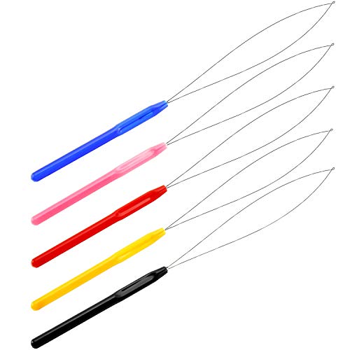 10 Pack Hair Extension Loop Tool Hair Threader Bead Looper Multicolored