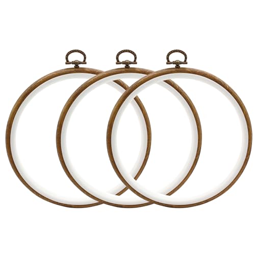 Auvotuis 3Pcs 5.7 Inch Round Embroidery Hoops