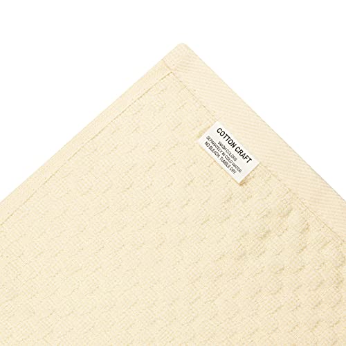 COTTON CRAFT Amazing Kitchen Towels - 8 Pack 100% Cotton Waffle Terry Towel - color: Ivory, size: 8 Pack