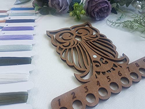 Thread Organizer Double Sided Wooden Mouline Holder Embroidery Storage Cross Stitch Accessories Sewing Floss Thread Keeper (FLZ-008) - color: FLZ-008