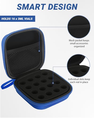 16 Slots 3ml Peptide Case, Vial Case, Insulin Vial Holder for Fridge and Travel, Fits 1ml 3ml Standard Vials, Diabetic Supplies (Case Only) - size: 16 Slots 3ml