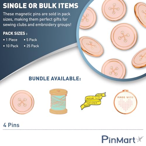 PinMart Sewing Magnetic Enamel Pin and Needle Minder - color: Sewing Lover Spool Copper Plated, size: 25 Pack
