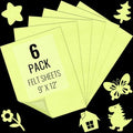 IONTACH 9" X 12" Soft Felt Sheets 1.6mm Thick (6 Packs, Light Yellow) - color: Light Yellow