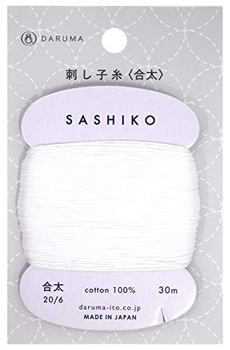 Sashiko Thread Medium Weight 30m Col. 201 -White- Japanese Embroidery & Quilting by Yokota