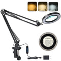 LED Magnifying Desk Lamp with Stand and Clamp for Repair, Crafts, Reading - size: 25Inch Clamp