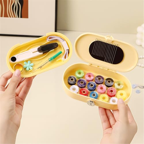 FKOG Yellow Sewing Project Kit, 135 Pcs Family Sewing Supplies Repair Kit Traveler Sewing Kit Sewing Thread Accessories DIY Sewing Supplies Organizer (Yellow) - style: Yellow